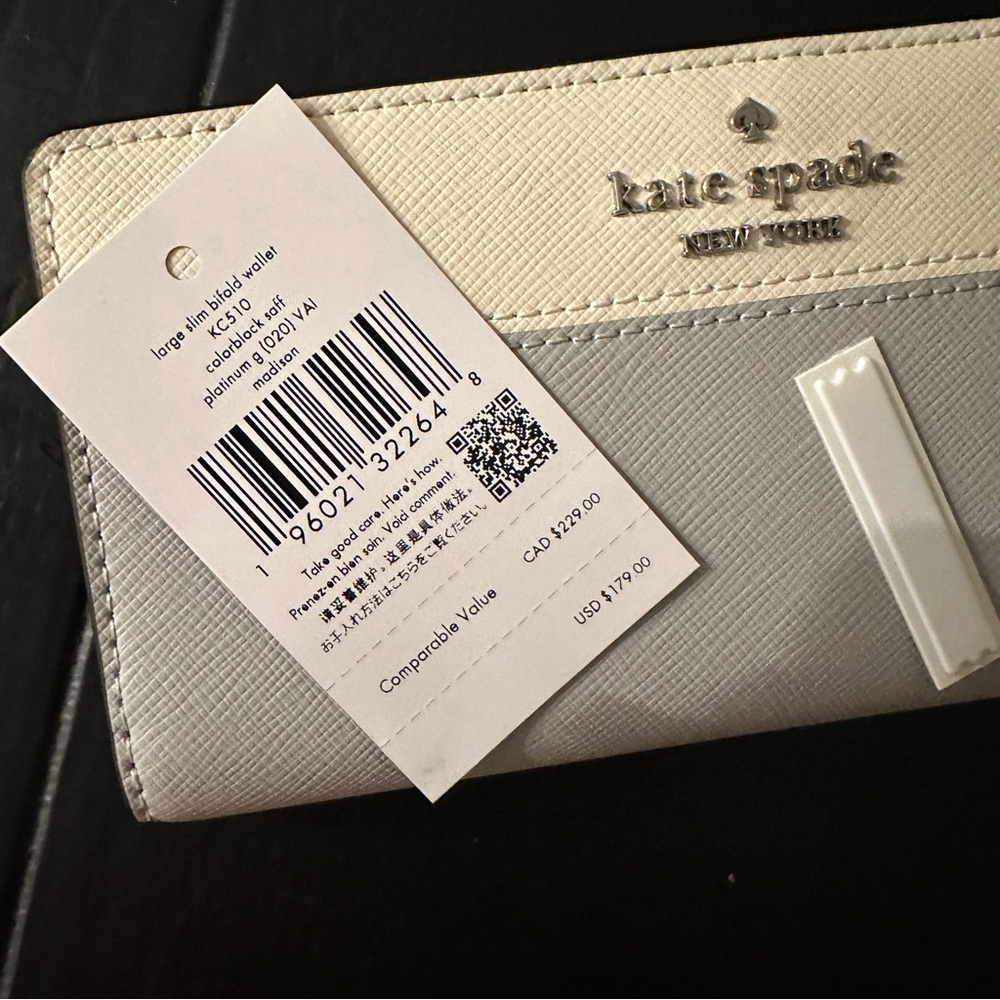 NWT Kate Spade ♠️ Madison Large Slim Bifold Wallet - Picture 2 of 11